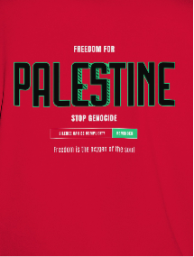 Freedom for Palestine men’s graphic T-shirt in red
