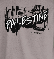 3D Bold Palestine Statement T-Shirt - Graphite Heather