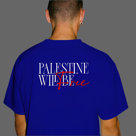 Stand for Justice – Palestine Will Be Free Tee- Royal Blue