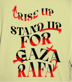 Stand up for Gaza statement tee -off-white