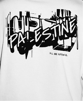 3D Bold Palestine Statement T-Shirt -white