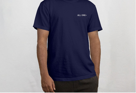 Love for Palestine T-shirt - Navy with purple heart