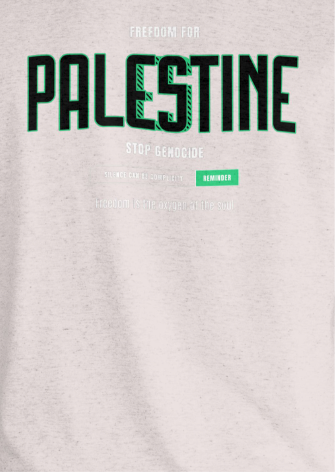 Freedom for Palestine men’s graphic T-shirt in sport grey