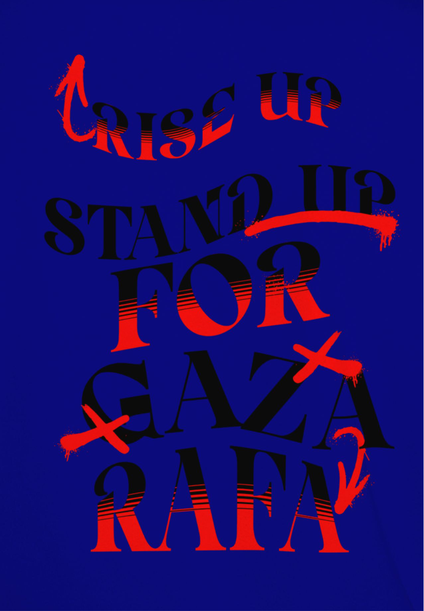Stand up for Gaza statement tee - Royal blue