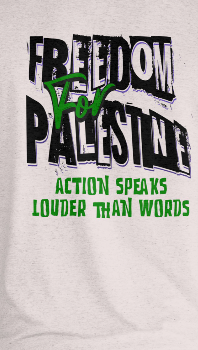 Free for Palestine tee in sport grey