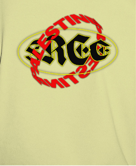 Free Palestine - distorted Text Graphic Tee in off white