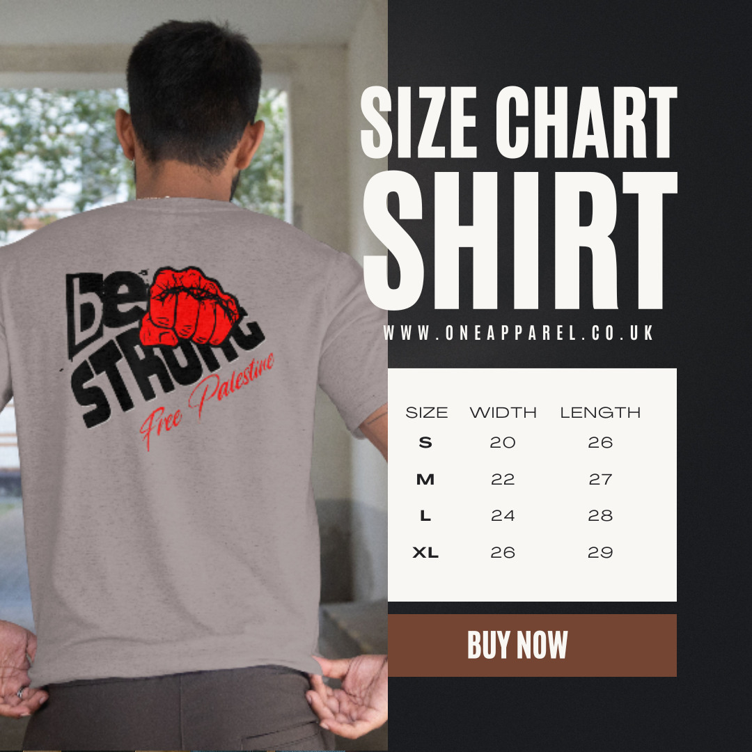 Free Palestine tee shirt in heather grey - with be strong graphic design
