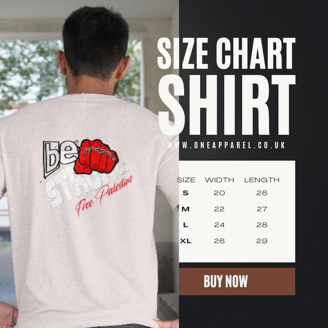 Free Palestine tee shirt in grey - with be strong graphic design