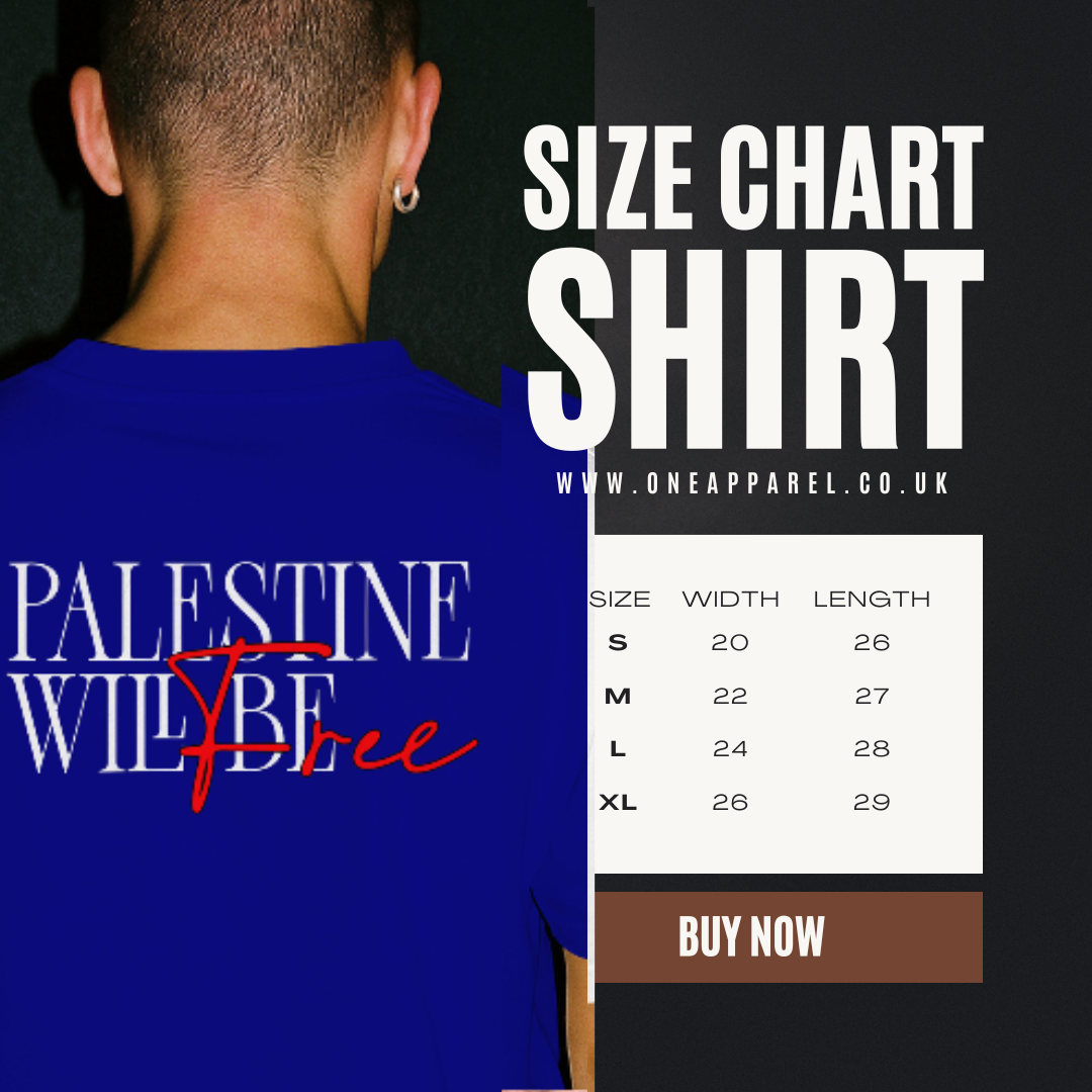 Stand for Justice – Palestine Will Be Free Tee- Royal Blue