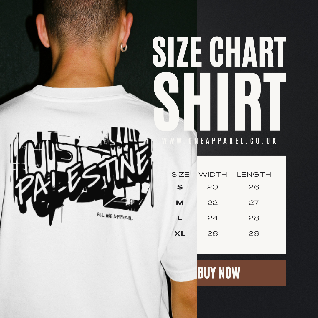 3D Bold Palestine Statement T-Shirt -white