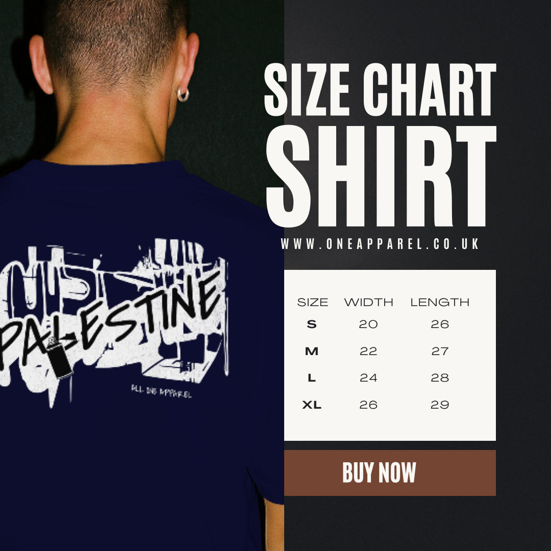 3D Bold Palestine Statement T-Shirt - Navy