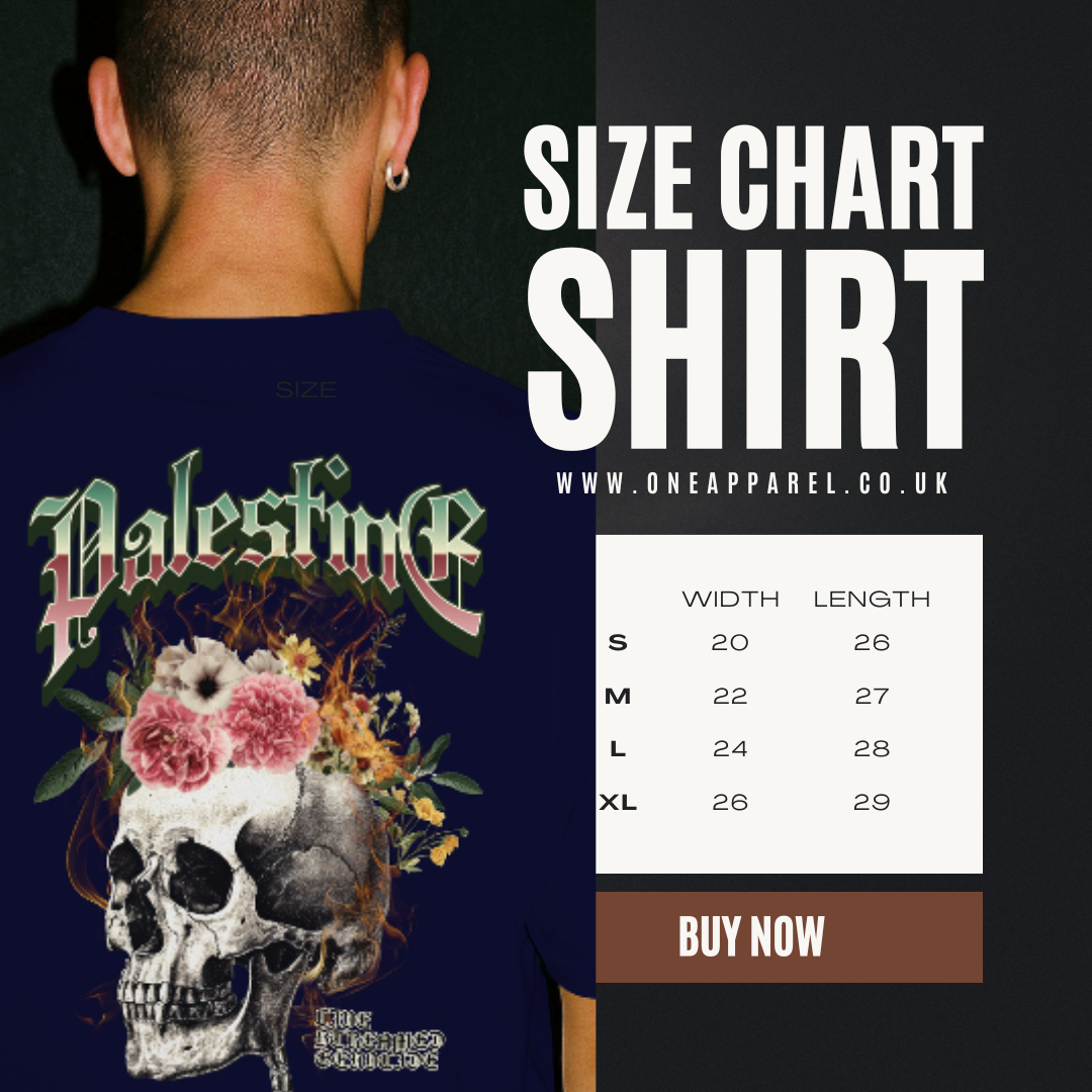Skull Bloom – Free Palestine Tee in royal blue