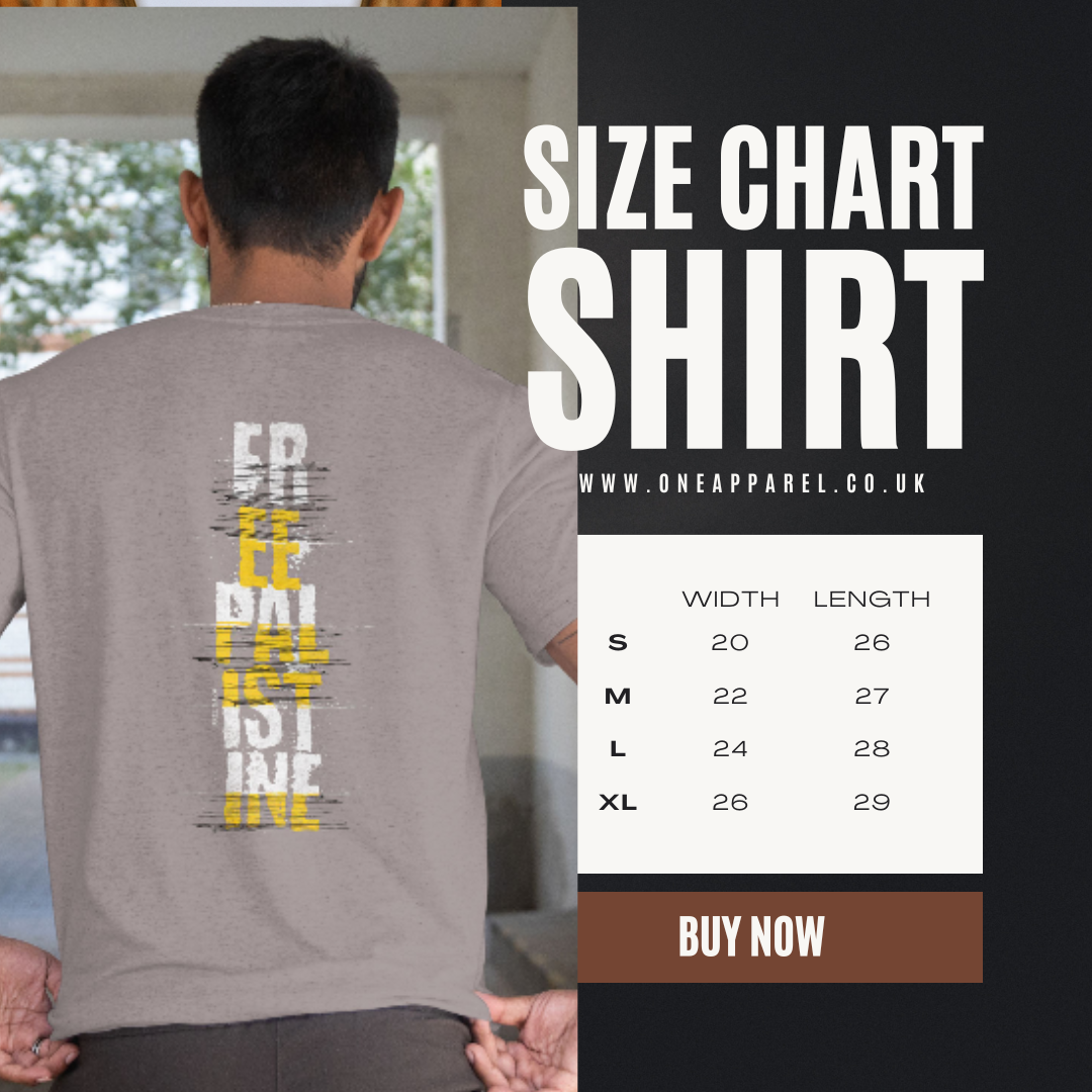 Free Palestine Vertical statement tee in Heather grey, with white and yellow design