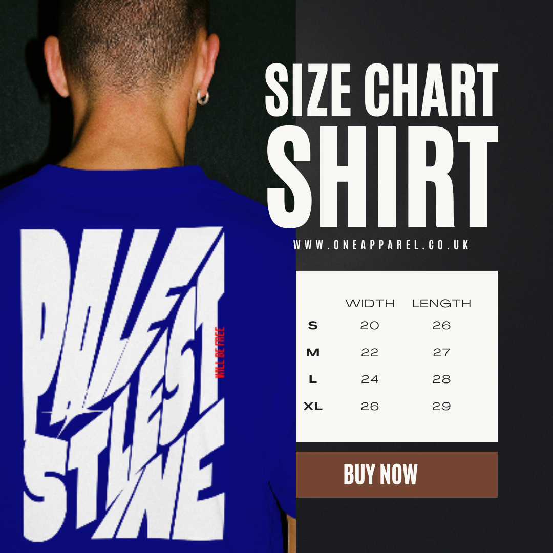 Palestine tee in royal blue with white bold text