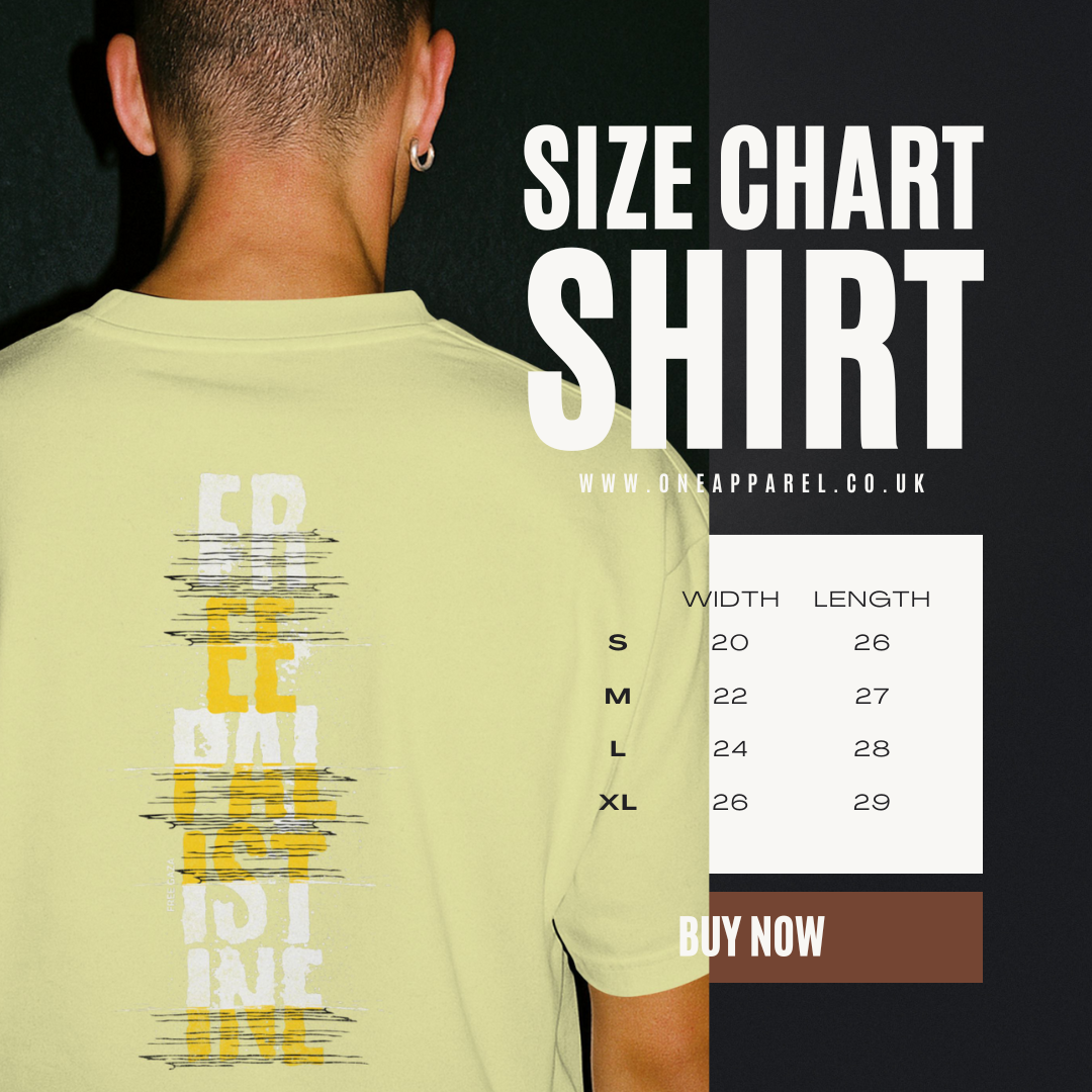 Free Palestine- vertical statement tee in off white, with white and yellow design