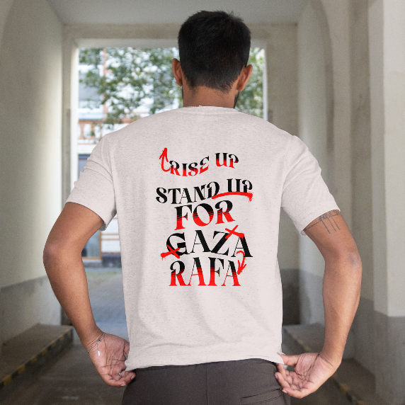Stand up for Gaza statement tee - Grey