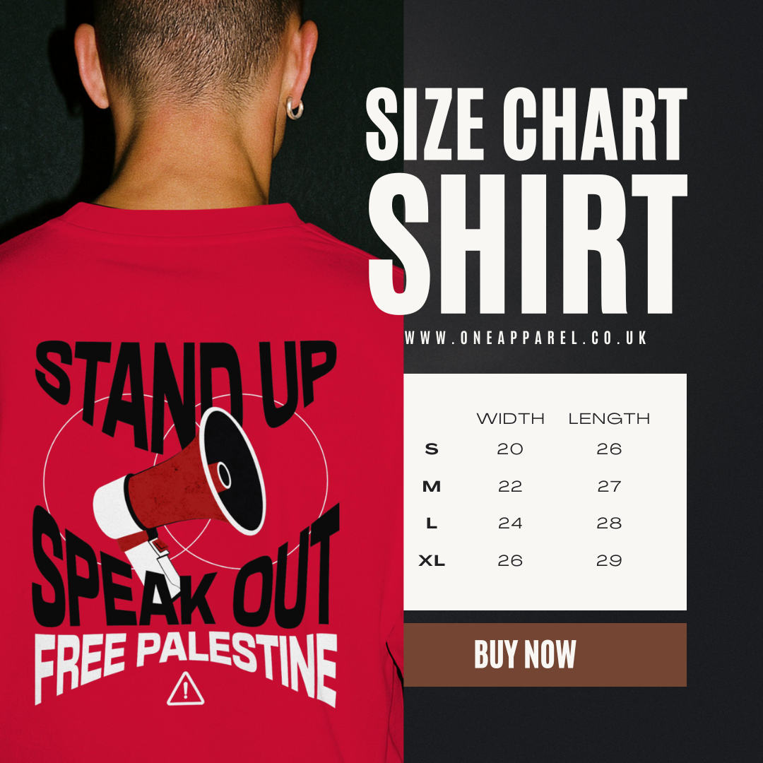 Free Palestine- speak out- statement tee in red