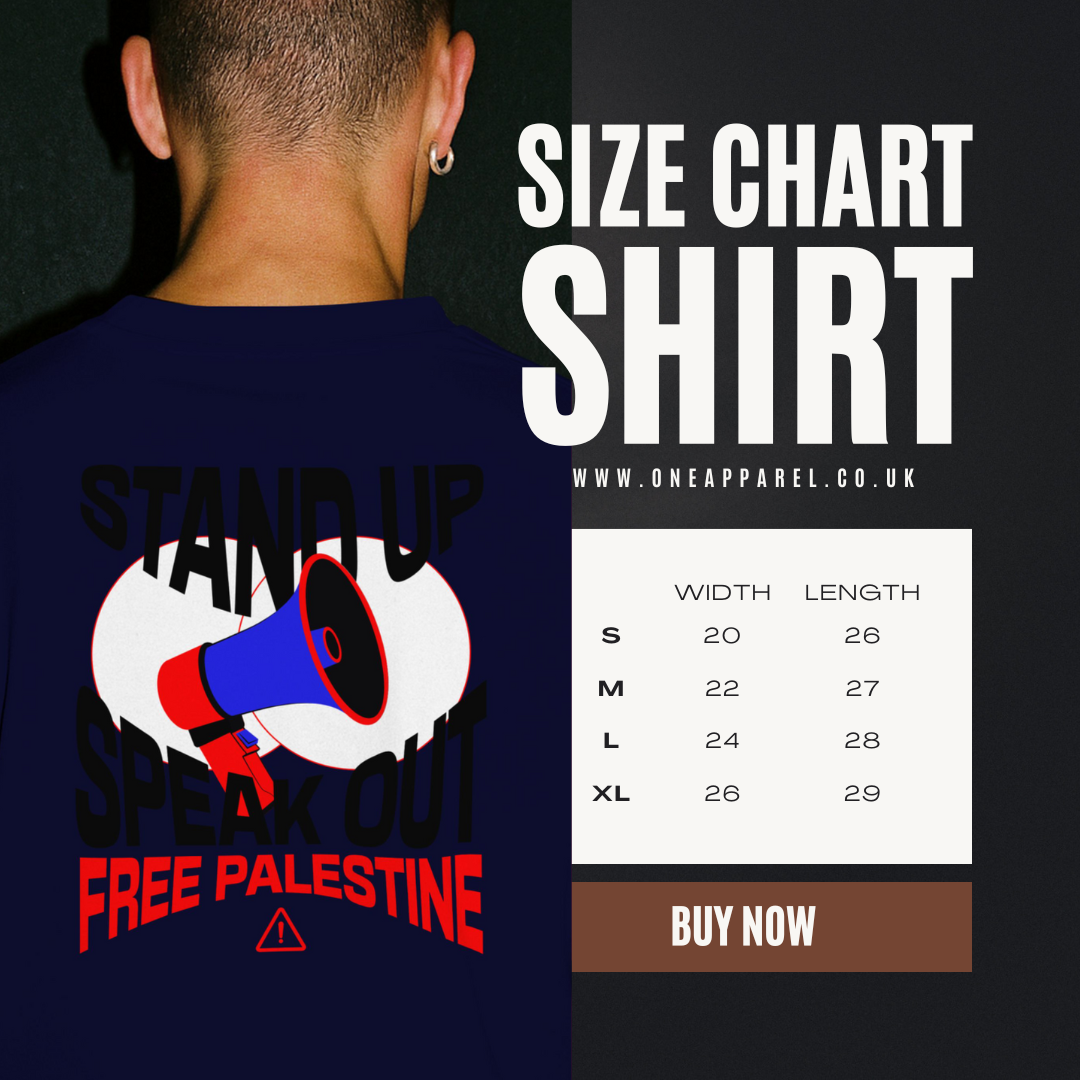 Free Palestine- speak out- statement tee in navy