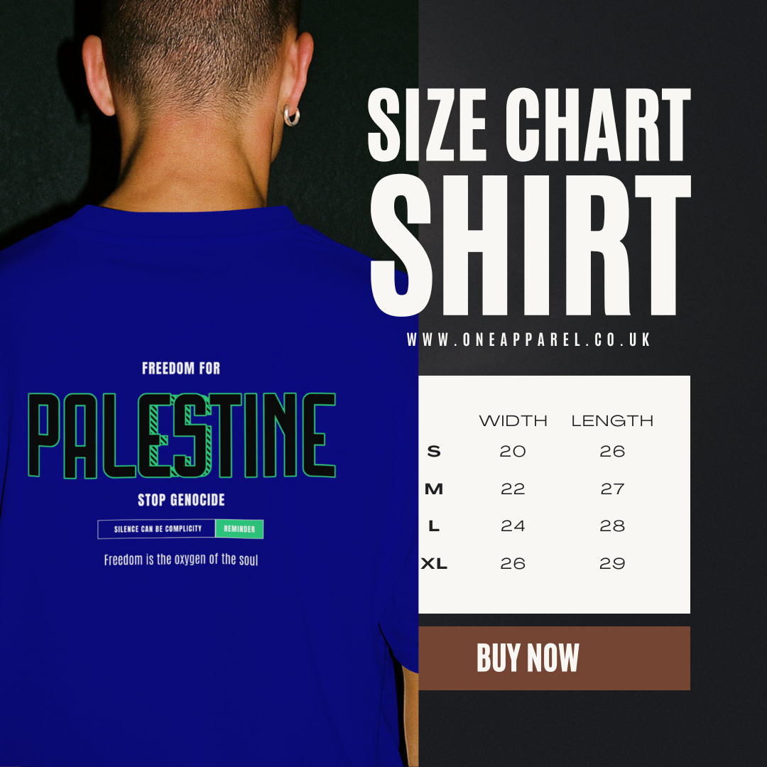 Freedom for Palestine men’s graphic T-shirt in royal blue