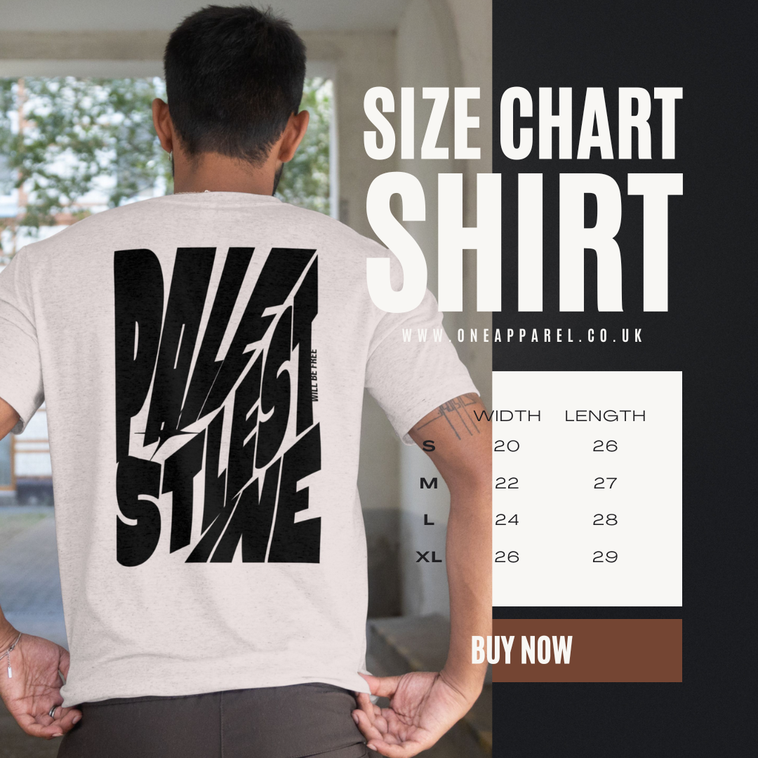 Palestine tee in sport grey with black bold text