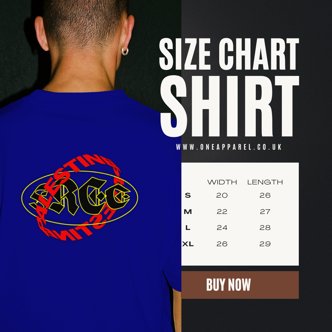 Free Palestine-Distorted Text Graphic Tee in royal blue