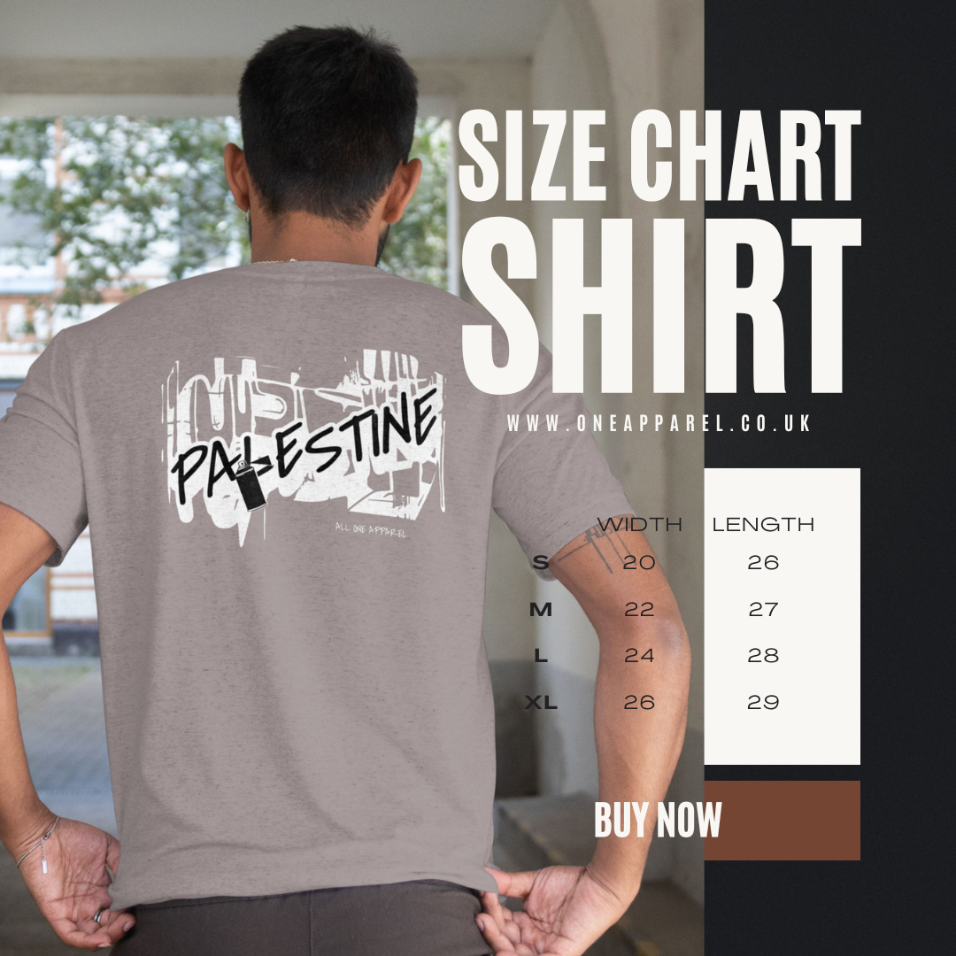 3D Bold Palestine Statement T-shirt- Graphite Heather (Black and White Graphic)