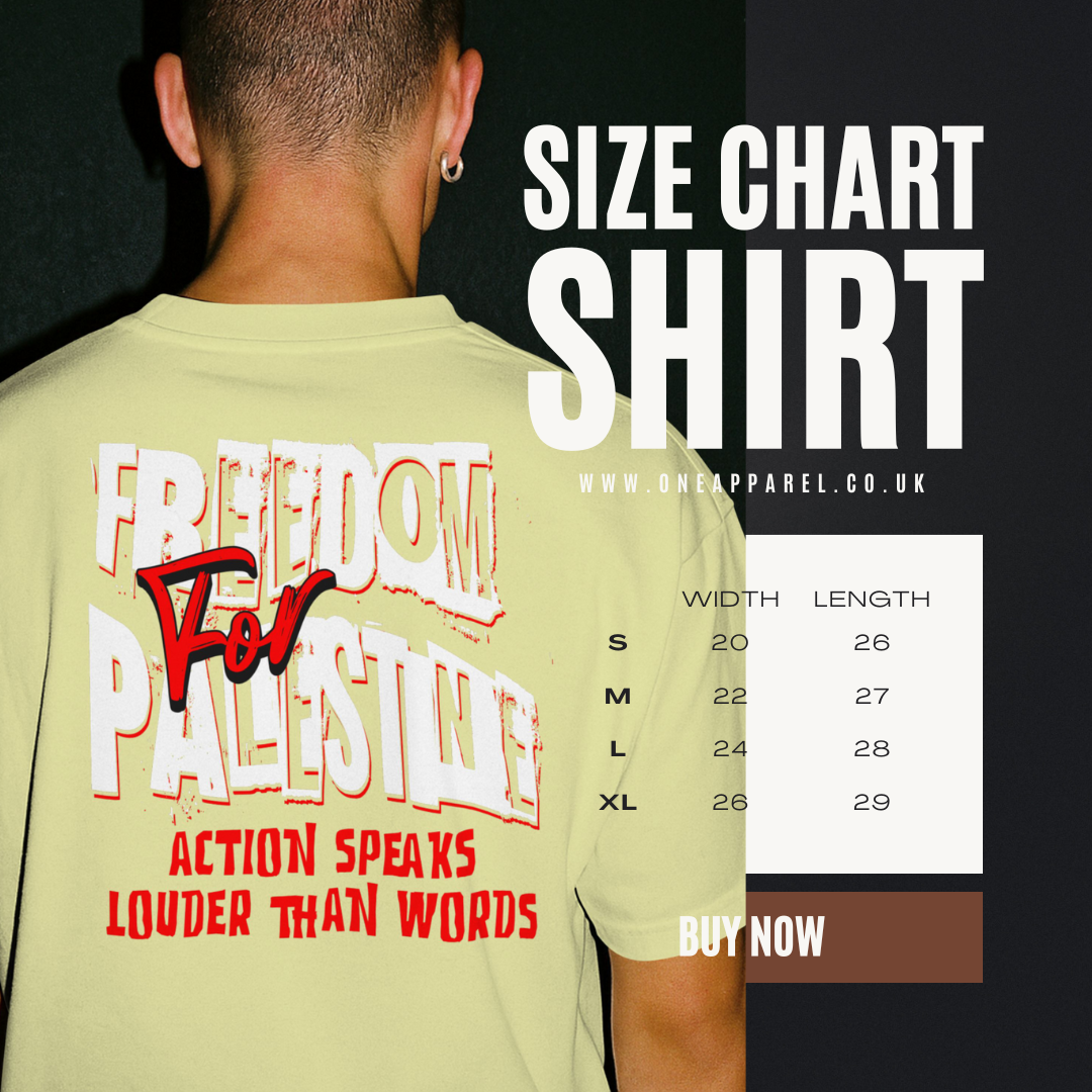 Free for Palestine tee in off-white with Red and white design