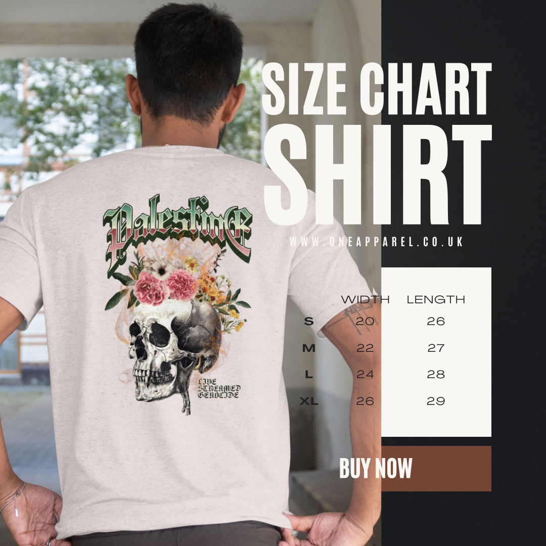 Skull bloom- Free Palestine tee in sport grey