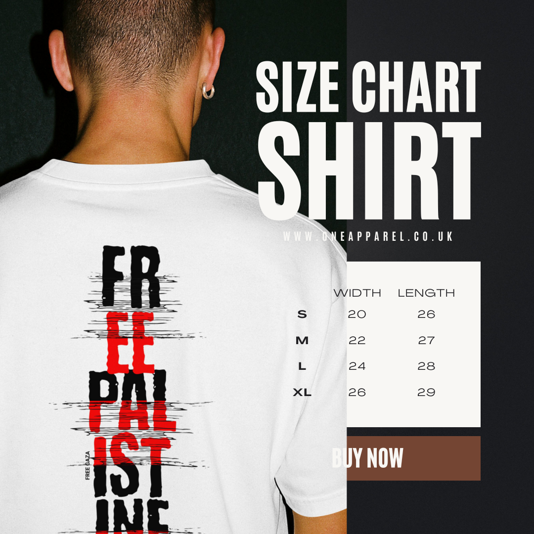 Free Palestine- Vertical statement tee in white