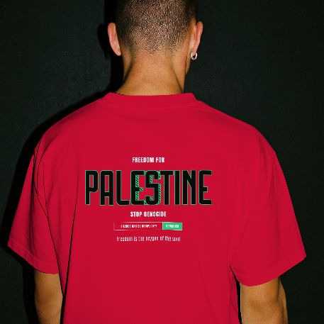 Freedom for Palestine men’s graphic T-shirt in red