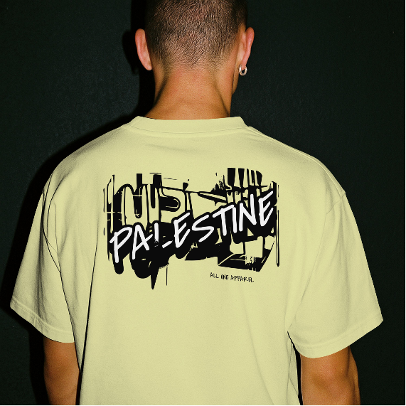 3D Bold Palestine Statement T-Shirt - Off white