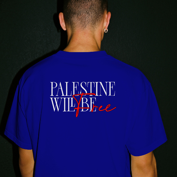 Stand for Justice – Palestine Will Be Free Tee- Royal Blue