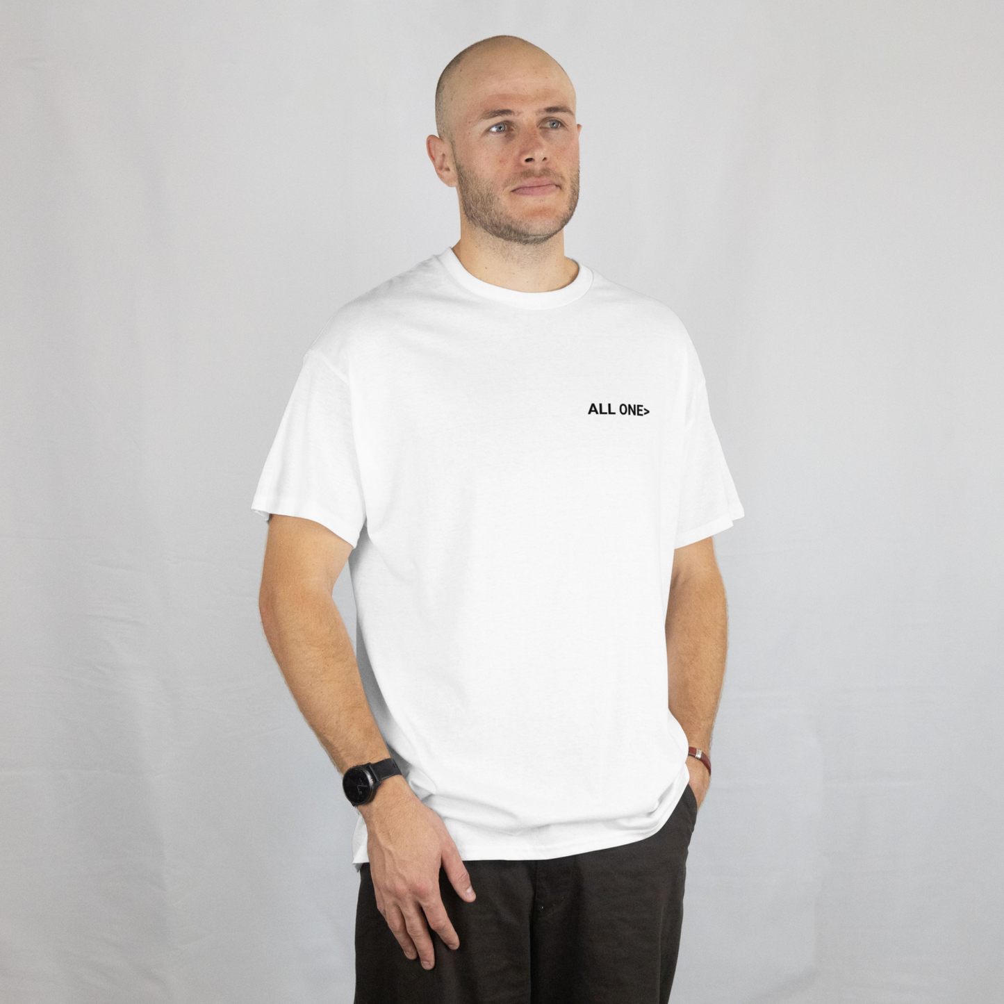 Freedom for Palestine tee in white with black and green text