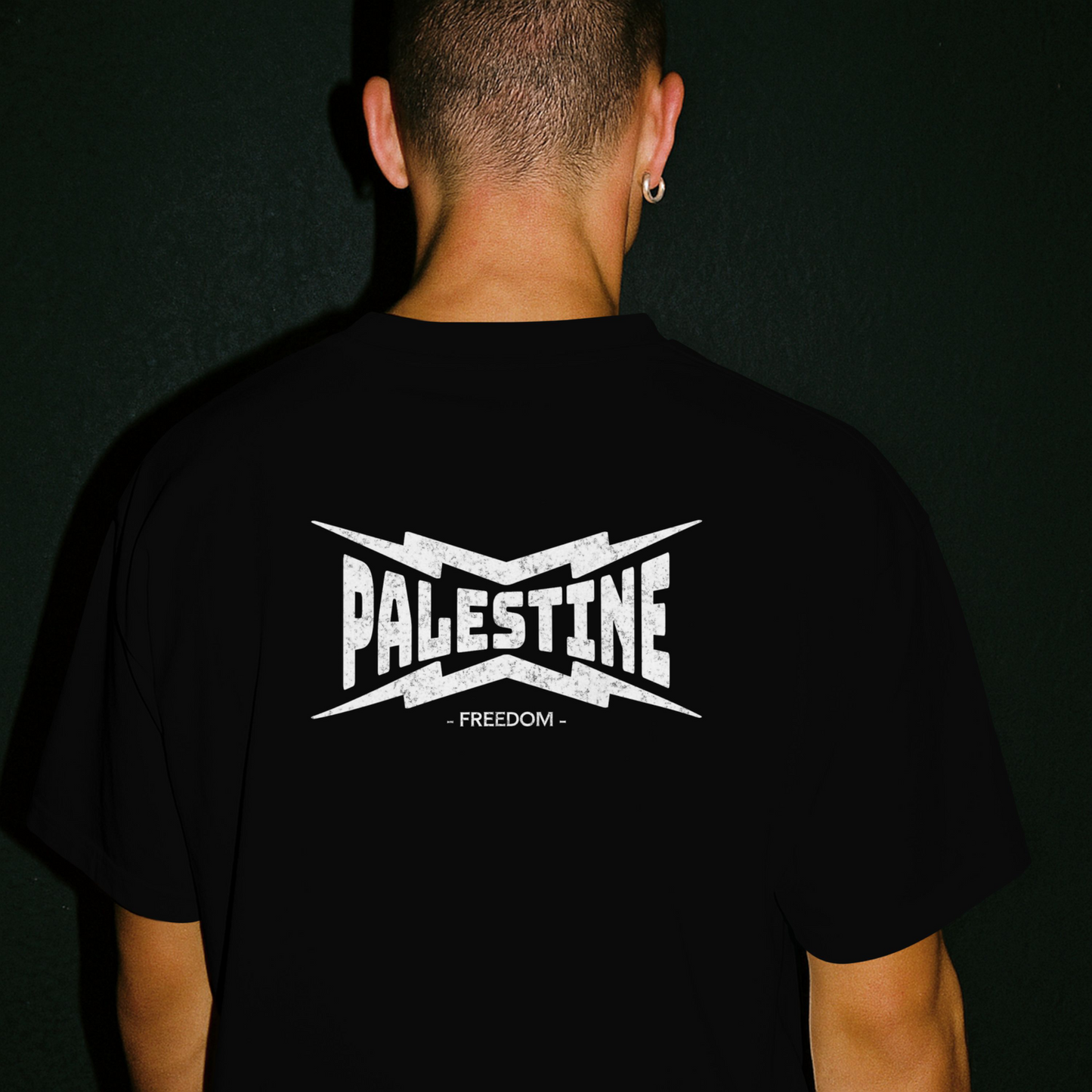 Palestine- power statement tee in black