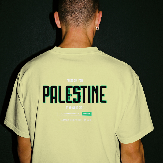 Free for Palestine men’s graphic T-shirt in off white