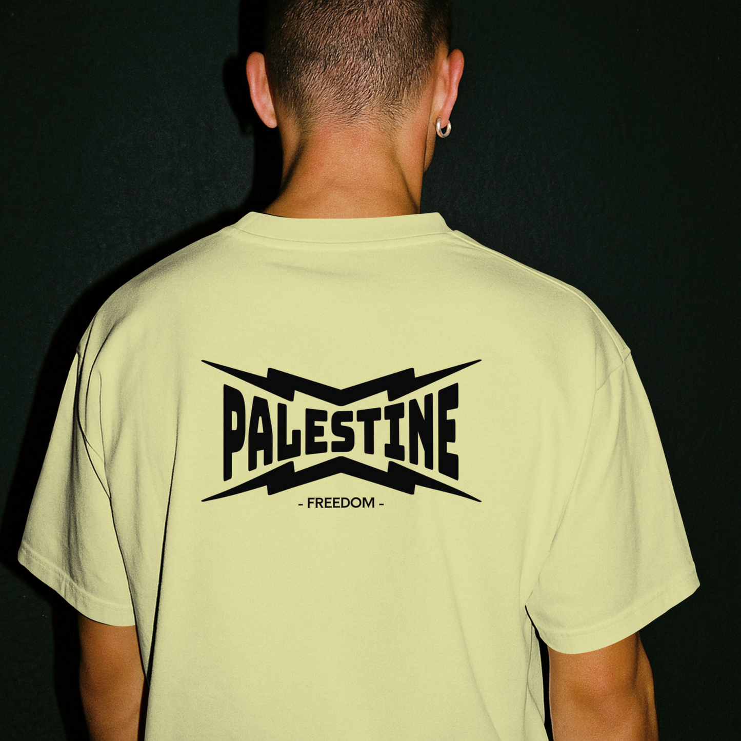 Palestine- Power statement tee in off-white with black text