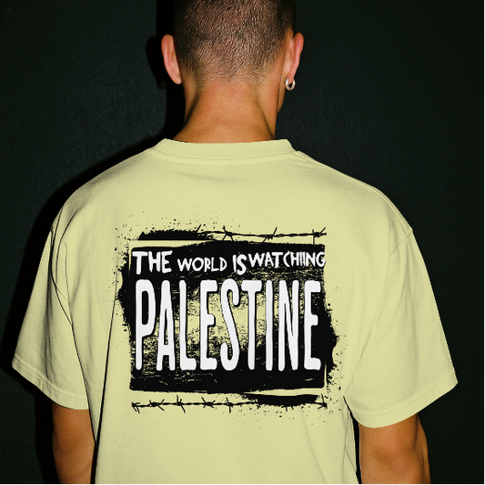 Eyes on Gaza - Statement Graphic tee in off white