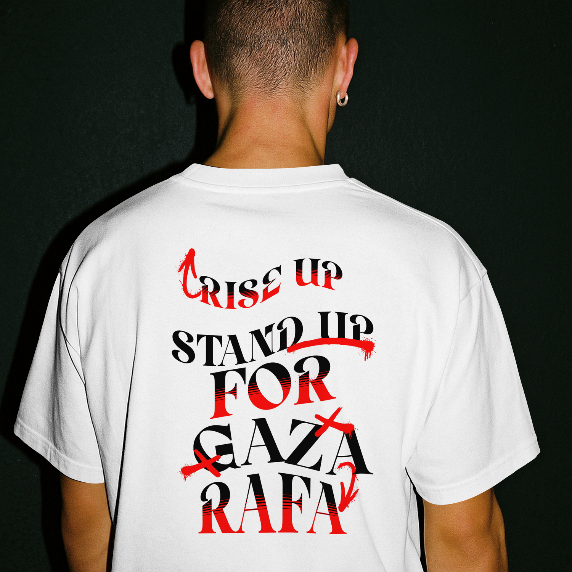 Stand up for Gaza statement tee - white