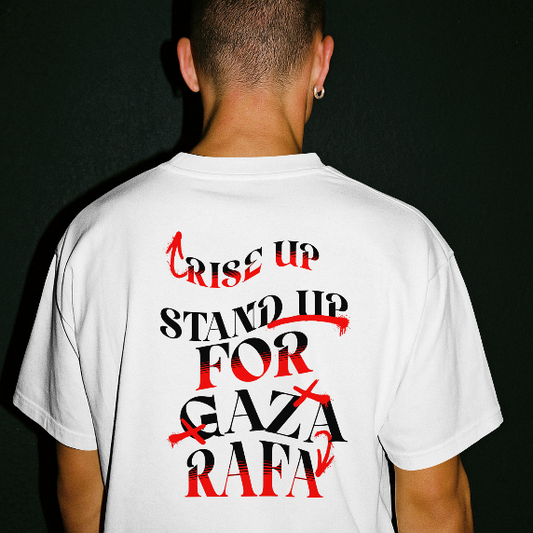 Stand up for Gaza statement tee - white