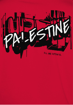3D Bold Palestine Statement T-Shirt. - Red