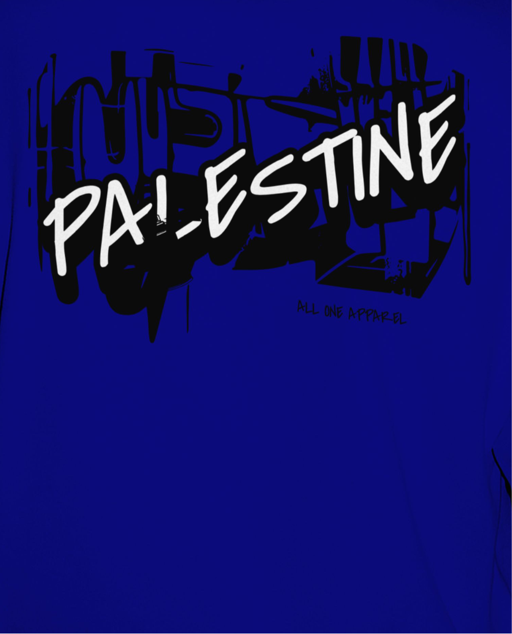 3D Bold Palestine Statement T-shirt- Royal blue ( Black and white graphic)