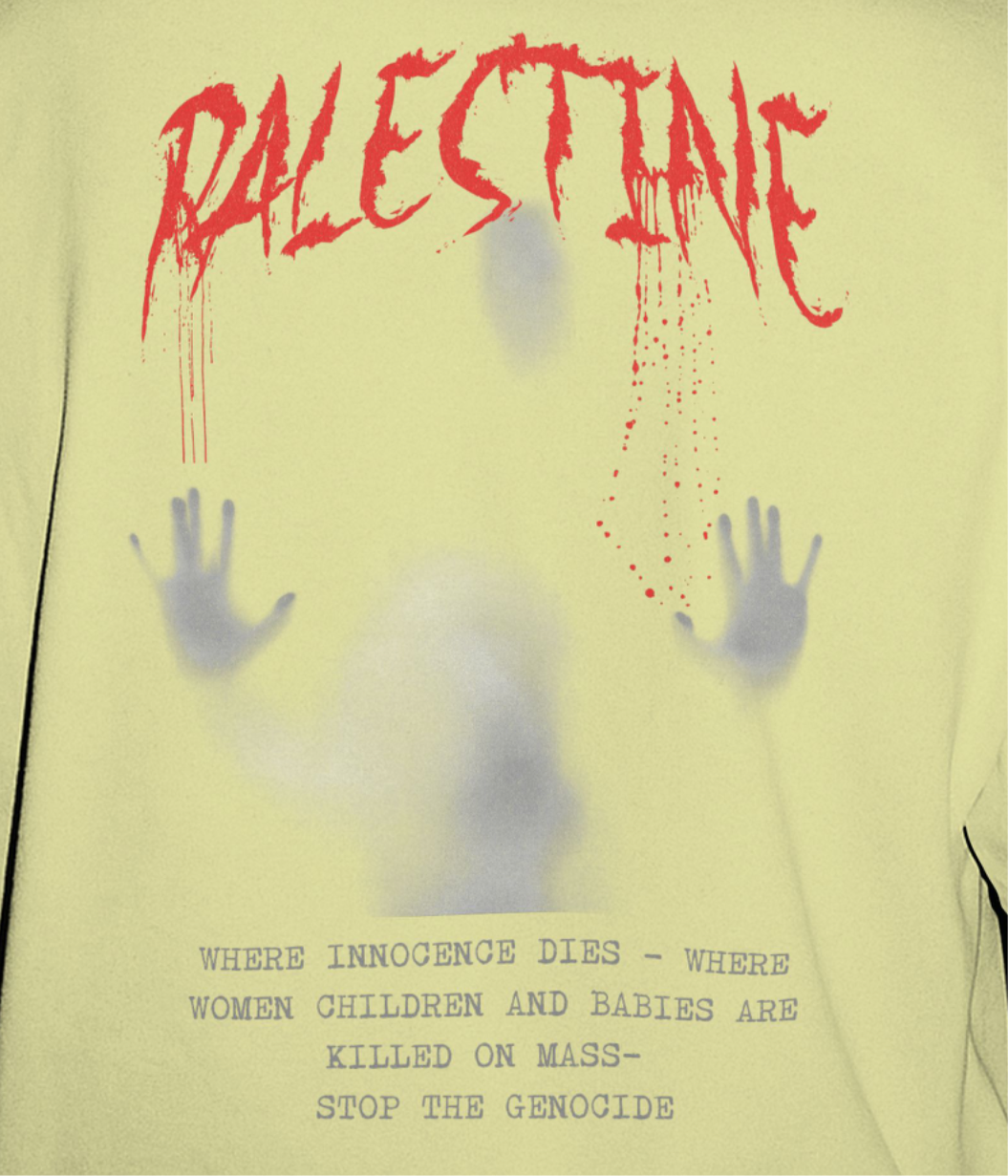 Palestine- ghost graphic tee in offwhite