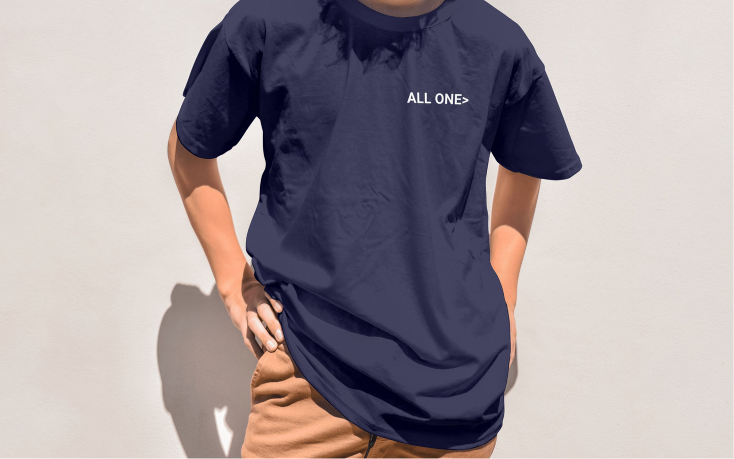 Palestine tee in navy with red bold text