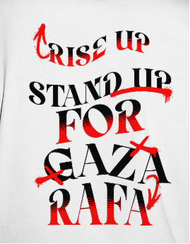 Stand up for Gaza statement tee - white