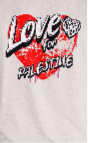 Love for Palestine T-shirt- sport grey with red heart