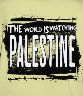 Eyes on Gaza - Statement Graphic tee in off white