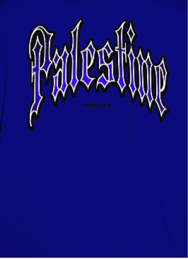 Palestine- Freedom Gothic tee – Royal Blue
