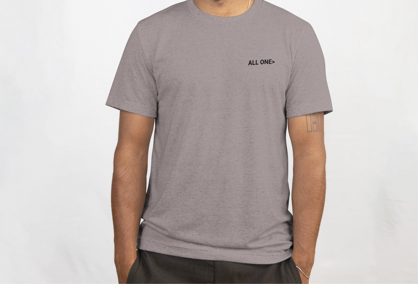 Free Palestine Vertical statement tee in Heather grey, with white and yellow design