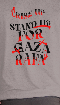 Stand up for Gaza statement tee- heather grey