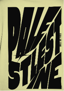 Palestine tee in offwhite with black bold text